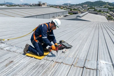 obras em telhado galvanizado alpinismo